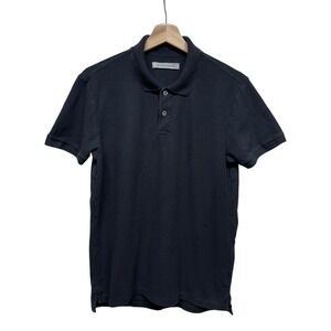 Outerknown Organic Cotton Hemp Polo Shirt Men Sz S Black Short Sleeve